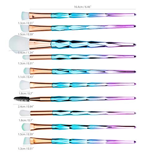 20PCS Brochas de Maquillaje Unicornio, Set de Pinceles Maquillaje Profesional, Brochas para Maquillaje Facial Cepillos para Ojos
