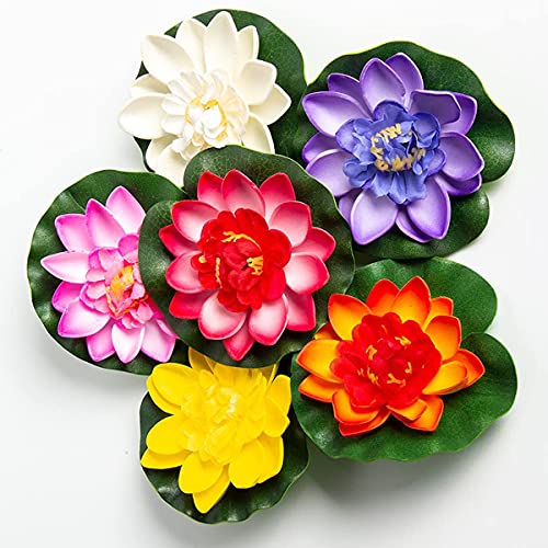 2134 nenúfar decorativo (loto, loto), flor de loto artificial, plantas artificiales, flores de espuma, nenúfar, decoración para estanque