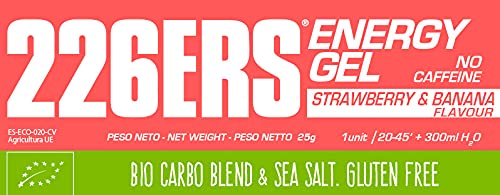 226ERS Bio Energy Gel | Geles Energéticos de 25gr con Sales Minerales, Geles Ciclismo y Runnning, Fresa y Plátano - 1 unidad