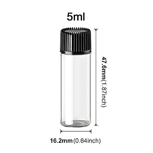 24 frascos de vidrio de muestra pequeños de 5 ml con reductor de orificio y botellas de vidrio transparente para aceites esenciales