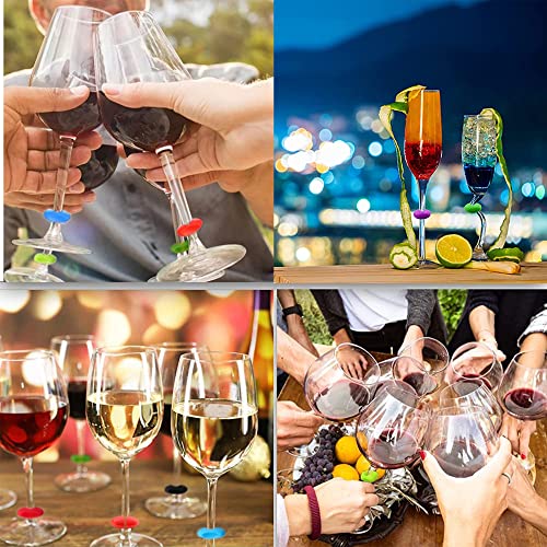 24Piezas Marcado de vidrio Marcador de vidrio marcador de vidrio Vasos de vidrio para marcar Marcadores de bebidas marcadores de copa de vino Marcador de vidrio creativo Marcador de vidrio de silicona