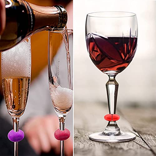 24Piezas Marcado de vidrio Marcador de vidrio marcador de vidrio Vasos de vidrio para marcar Marcadores de bebidas marcadores de copa de vino Marcador de vidrio creativo Marcador de vidrio de silicona
