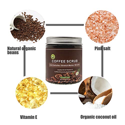 250ml Exfoliante, Exfoliante de Café Exfoliante Corporal Crema Facial Corporal Eliminación de la piel muerta Limpieza profunda