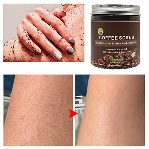 250ml Exfoliante, Exfoliante de Café Exfoliante Corporal Crema Facial Corporal Eliminación de la piel muerta Limpieza profunda