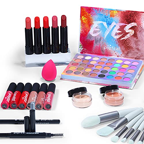 29 piezas Kits de Maquillaje, Set de Cosméticos Todo en Uno, Set de Regalo de Maquillaje Kit de Inicio Completo con Sombras de Ojos, lápiz Labial, Kit de Cosméticos para Niñas Mujeres