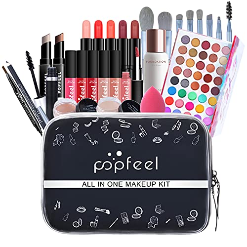 29 piezas Kits de Maquillaje, Set de Cosméticos Todo en Uno, Set de Regalo de Maquillaje Kit de Inicio Completo con Sombras de Ojos, lápiz Labial, Kit de Cosméticos para Niñas Mujeres