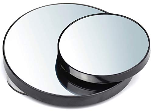 2pcs 10x Espejo de Aumento con Ventosas para Maquillaje Afeitado Eliminación de Puntos Negros (13cm+8.8cm)