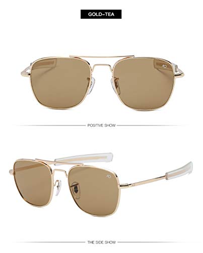 2THTHT2 Moda Gafas De Sol De Aviación para Hombres Diseñador De Marca Gafas De Sol para Hombres Ejército Americano Lente De Vidrio Óptico Militar