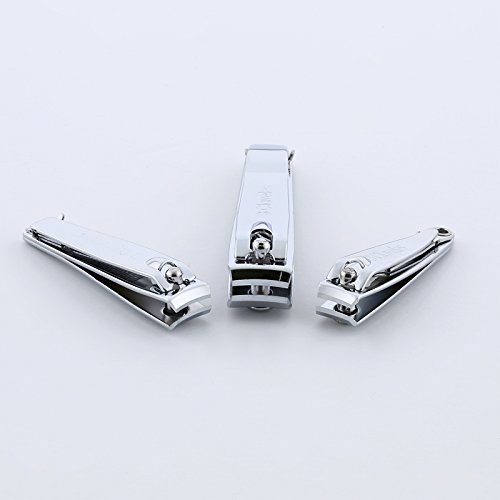 3 Claveles Set De 2 Cortaúñas Profesional Para Manos Y Pies de Acero Inoxidable Para Hombre Y Mujer Medida 8cm Con Lima De Uñas