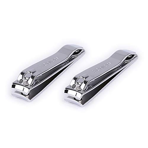 3 Claveles Set De 2 Cortaúñas Profesional Para Manos Y Pies de Acero Inoxidable Para Hombre Y Mujer Medida 8cm Con Lima De Uñas
