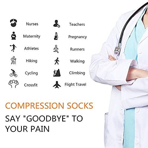 3 Pares 58 Estilos Medias de compresión Unisex de Calidad Calcetines de Ciclismo Ajuste de Edema,   Venas varicosas, Calcetines de maratón para Correr -a38-S-M