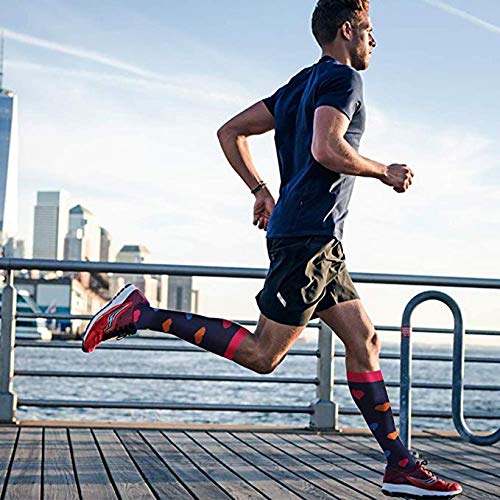 3 Pares 58 Estilos Medias de compresión Unisex de Calidad Calcetines de Ciclismo Ajuste de Edema,   Venas varicosas, Calcetines de maratón para Correr -a38-S-M