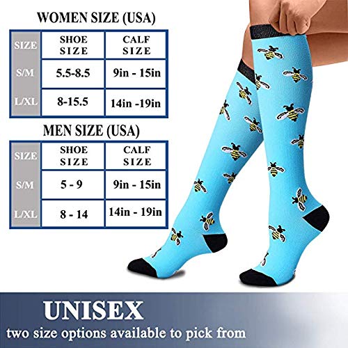 3 Pares 58 Estilos Medias de compresión Unisex de Calidad Calcetines de Ciclismo Ajuste de Edema,   Venas varicosas, Calcetines de maratón para Correr -a38-S-M