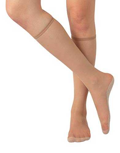 3 PARES DE MEDIAS DE DESCANSO HASTA LA RODILLA CON SUELA MASAJEANTE DE ALGODÓN | 20 DEN | NEGRO, NATURAL | CALCETERÍA ITALIANA | (3 PARES - NATURALES)
