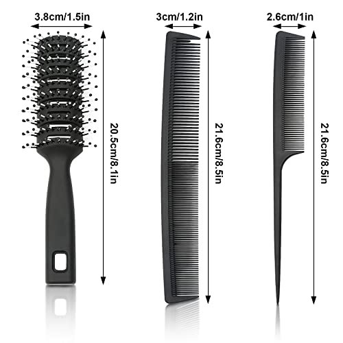 3 Piezas Cepillo de Pelo peine peluqueria peine de corte profesional cepillo pelo jabali cepillo antiencrespamiento para Mujer Hombre Diferentes Tipos Pelos