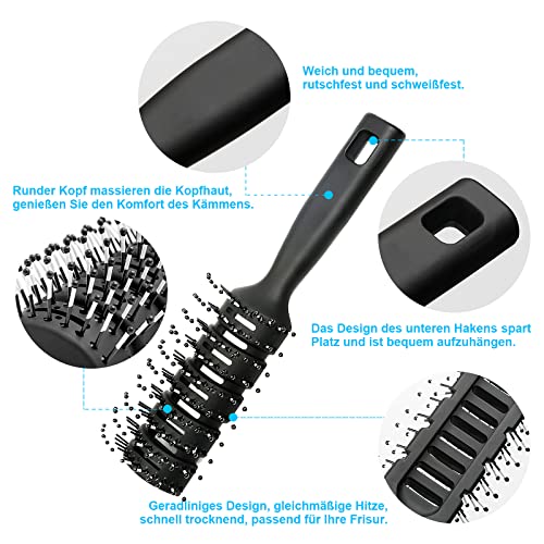 3 Piezas Cepillo de Pelo peine peluqueria peine de corte profesional cepillo pelo jabali cepillo antiencrespamiento para Mujer Hombre Diferentes Tipos Pelos