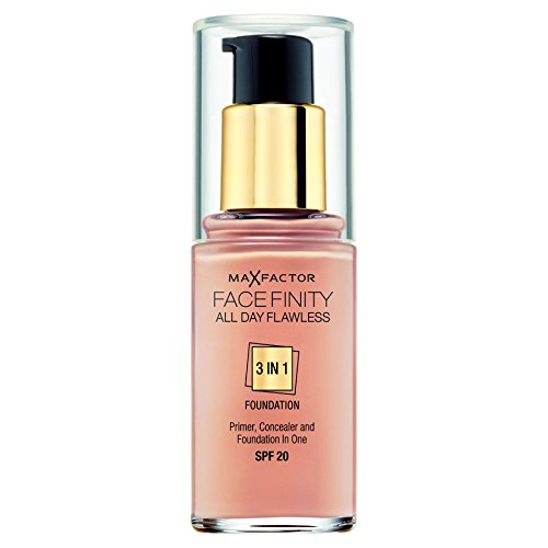 3 x Max Factor Face Finity Flawless 3 in 1 Foundation 30ml - 45 Warm Almond