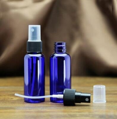 30 ml 1 oz portátil recargable de plástico azul de aceite esencial de niebla fina perfume maquillaje vacío pulverizador botella cosméticos atomizadores viaje spray bomba (6 unidades)