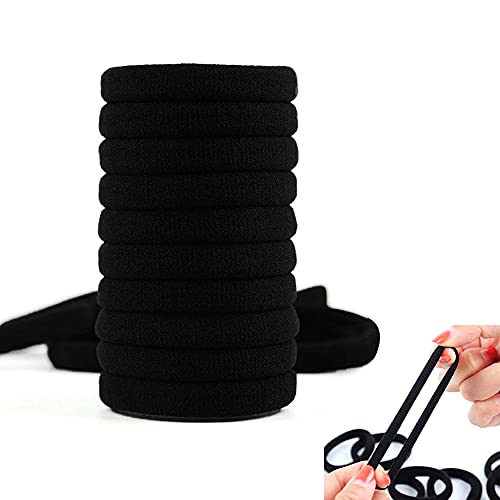 30 Piezas Goma de Pelo,Banda de Pelo Elástica de Negro Goma elástica para el pelo algodón de para Peinados de Mujeres y Chicas ideal para el uso diario,Negro