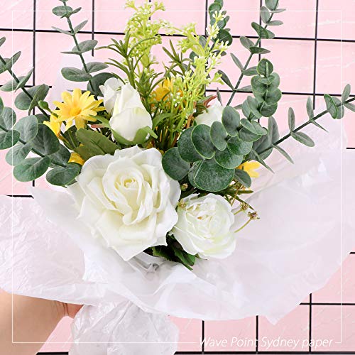30hojas Papel de Seda para Envolver Regalos Flores Papel de Regalo 50x66cm para Decoración Manualidades DIY San Valentín Bodas Fiestas Cumpleaños Navidad Blanco