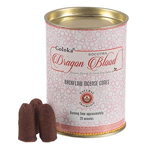36 Conos de Incienso de Reflujo Dragon Blood Herbal Sangre de Dragón Draco Goloka 2 Latas
