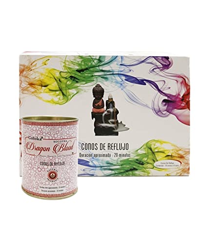 36 Conos de Incienso de Reflujo Dragon Blood Herbal Sangre de Dragón Draco Goloka 2 Latas