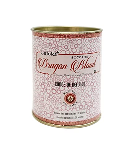 36 Conos de Incienso de Reflujo Dragon Blood Herbal Sangre de Dragón Draco Goloka 2 Latas
