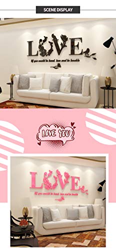 3D LOVE Pegatinas de Pared Adhesivo Murales Stickers Hogareña Decoración para Sala de Estar Dormitorio Pasillo Sofá Fondo Decorativo Pegatinas de Pared