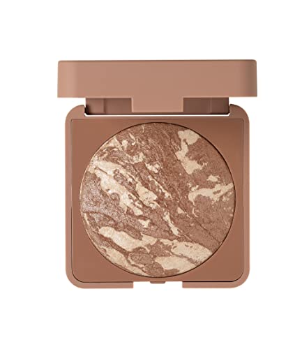 3ina Maquillaje, vegano, libre de crueldad, el brillo bronceador en polvo 621, 2 en 1 bronceador y resaltador en polvo, para todos los tonos de piel, arena brillante