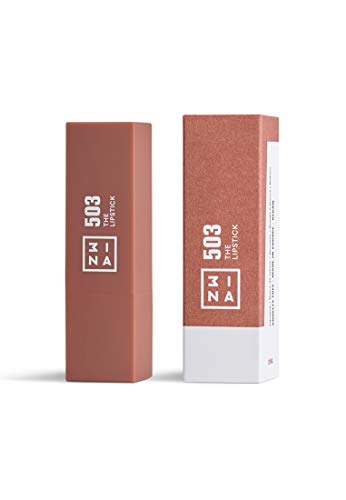 3ina Maquillaje vegano sin crueldad – The Lipstick 503 – Desnudo – Lápiz labial duradero de 5 horas – altamente pigmentado – Mate – Aroma de vainilla – Lápiz labial con tapa magnética
