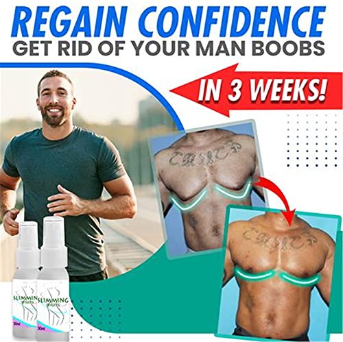 3PCS Gynecomastia 3 Weeks Cellulite Reduction Spray, Espray de Celulitis de Mama Masculina, Espray de Celulitis de Reducción de Ginecomastia, Espray Quemador De Grasa de 30 Ml para el Vientre