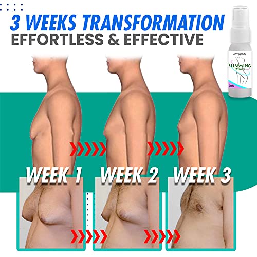 3PCS Gynecomastia 3 Weeks Cellulite Reduction Spray, Espray de Celulitis de Mama Masculina, Espray de Celulitis de Reducción de Ginecomastia, Espray Quemador De Grasa de 30 Ml para el Vientre