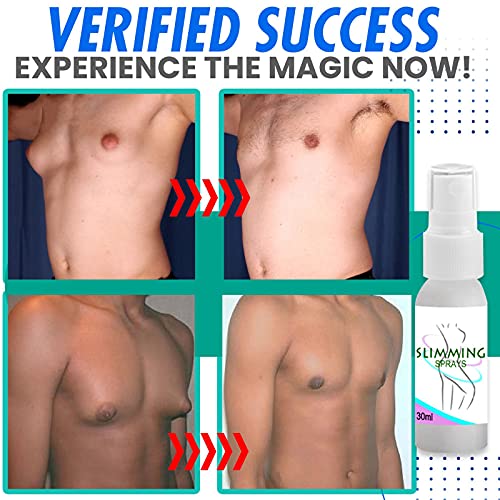 3PCS Gynecomastia 3 Weeks Cellulite Reduction Spray, Espray de Celulitis de Mama Masculina, Espray de Celulitis de Reducción de Ginecomastia, Espray Quemador De Grasa de 30 Ml para el Vientre