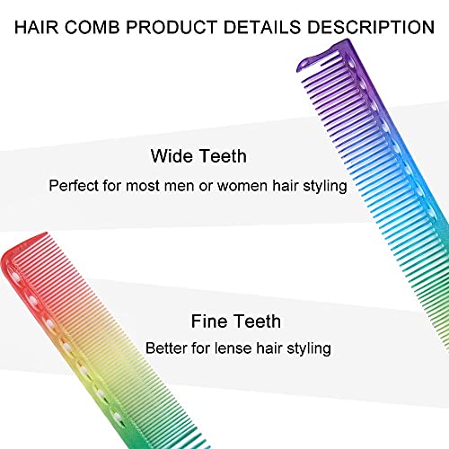 3pcs Peine de carbono antiestático, Peine de peluquería irrompible de carbono sintético altamente resistente, Peine de corte de pelo y peinado para peluqueros, Peine de pelo de caballeros
