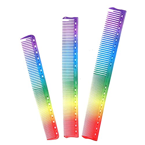 3pcs Peine de carbono antiestático, Peine de peluquería irrompible de carbono sintético altamente resistente, Peine de corte de pelo y peinado para peluqueros, Peine de pelo de caballeros