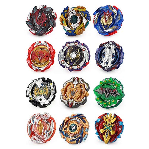 3T6B Conjunto de Peonzas Juguetes con Estuche Portátil, 12 Nuevo Nado Spinner con 2 Turbo Burst Launcher, Gyro Spinning Pocket Box
