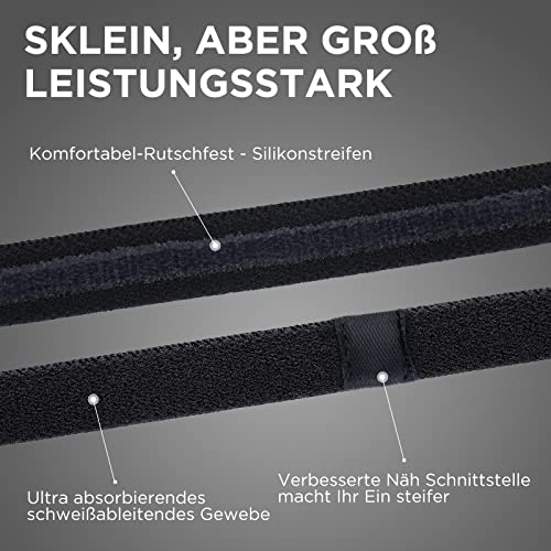 4 Cintas EláSticas Antideslizantes para El Pelo - Silicona Fina, Unisex, para Jugar al FúTbol, Etc.