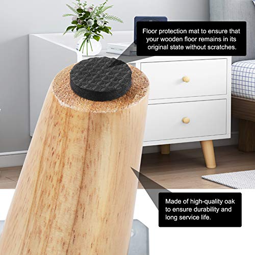 4 Patas de Madera para Muebles, Patas de Sofá de Madera Cónica de Repuesto Sólido de 8 cm con Placa de Montaje, Tornillos y Alfombrillas Antideslizantes Para Mesa de Sofá, Silla, Armario de Té