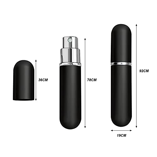 4 Pcs Atomizador de Perfume Recargable con Embudo, Mini Portátil Atomizador,Pulverizador Perfume para Viaje,para bolso de mano Bolsillo equipaje