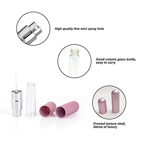 4 Pcs Atomizador de Perfume Recargable con Embudo, Mini Portátil Atomizador,Pulverizador Perfume para Viaje,para bolso de mano Bolsillo equipaje