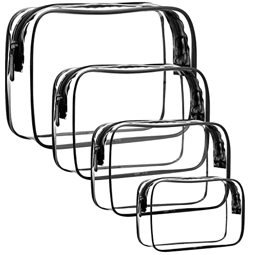 4 Pcs Bolsas de Aseo Transparente Neceser de Viaje para Maquillaje Impermeable PVC Bolso de Cosmético Portátil Mujeres de Viaje Caja de Maquillaje Estuche Organizador de Belleza para Mujer Niña Hombre