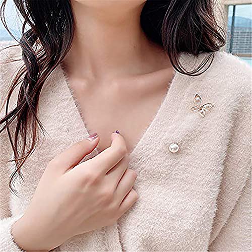 4 piezas de broches para damas, imperdibles, botones de perlas, broches de perlas, abrigos de chal, accesorios de vestir para damas y niñas