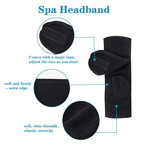 4 Piezas Diadema de Maquillaje,con Cinta Velcro,Cinta Pelo Maquillaje Para Maquillaje,Bañarse