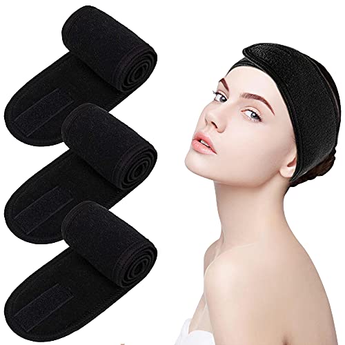 4 Piezas Diadema de Maquillaje,con Cinta Velcro,Cinta Pelo Maquillaje Para Maquillaje,Bañarse