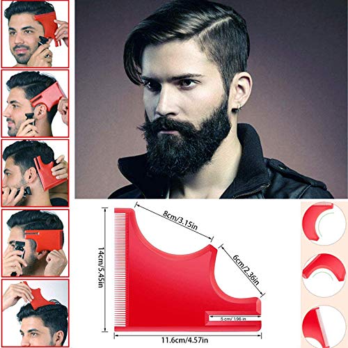 4 Piezas Plantilla de Barba Hombre Plantillas para Recortar Barba de Hombre Cuello Recto Línea de Corte de Pelo Plantilla para cuello de barba para Afeitado de barba, Contorneado o Líneas de Barba
