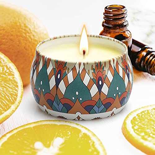 4 Piezas Velas Perfumadas, Regalos Originales para Mujer, 120g Velas Perfumadas, Velas de Cera de Soja, Aromaterapia Velas Decoración,Regalo de San Valentín/Día de la Madre, para Boda/Baño/Yoga