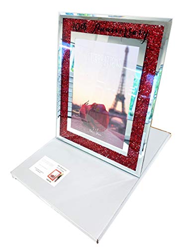 40 aniversario de boda marco de fotos rubí espejo cristal rojo diamante regalo