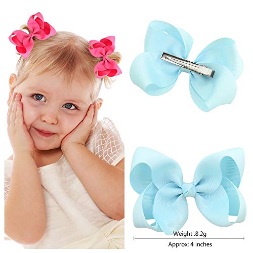 40pcs 4.5 pulgadas lazos de pelo clips cocodrilo cinta grogrén accesorios de pelo moda para bebés niños pequeños adolescentes regalos en pares