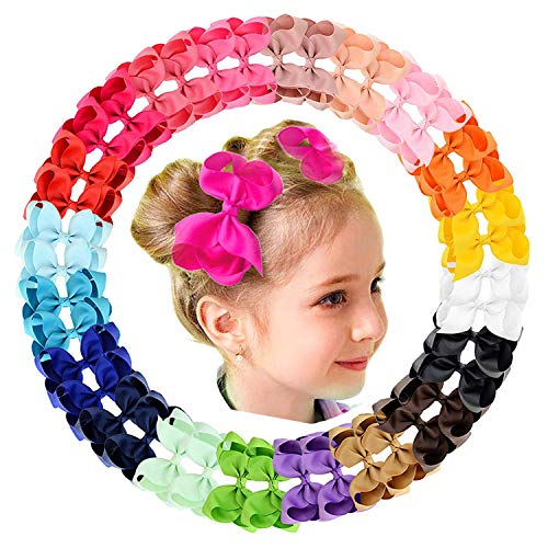 40pcs 4.5 pulgadas lazos de pelo clips cocodrilo cinta grogrén accesorios de pelo moda para bebés niños pequeños adolescentes regalos en pares