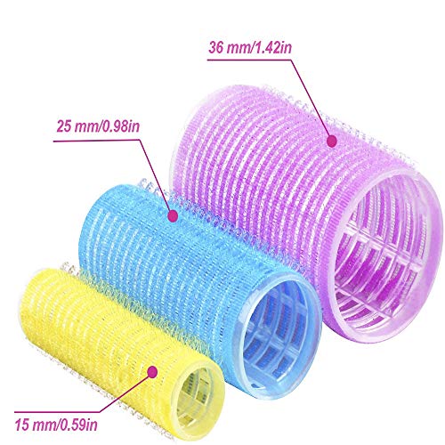 48 Piezas Rodillos para El Cabello, Rodillos para El Cabello Herramientas para El Cabello, Sin Daños para El Cabello, para Diferentes Longitudes y Tipos de Cabello